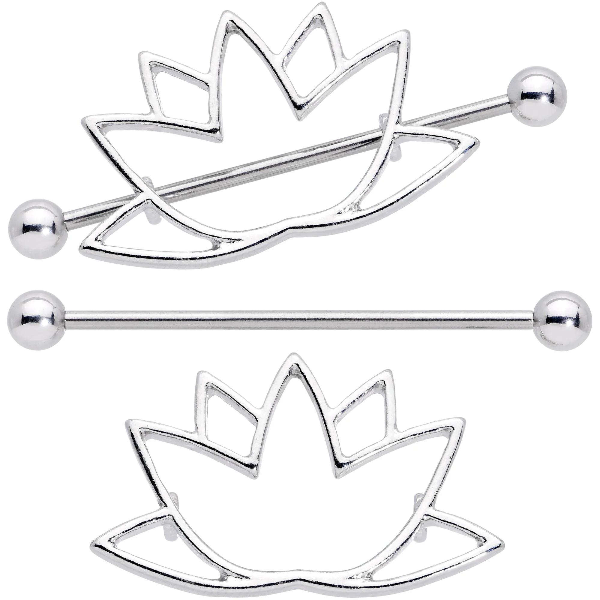 14 Gauge 3/4 Open Lotus Flower Nipple Shield Set