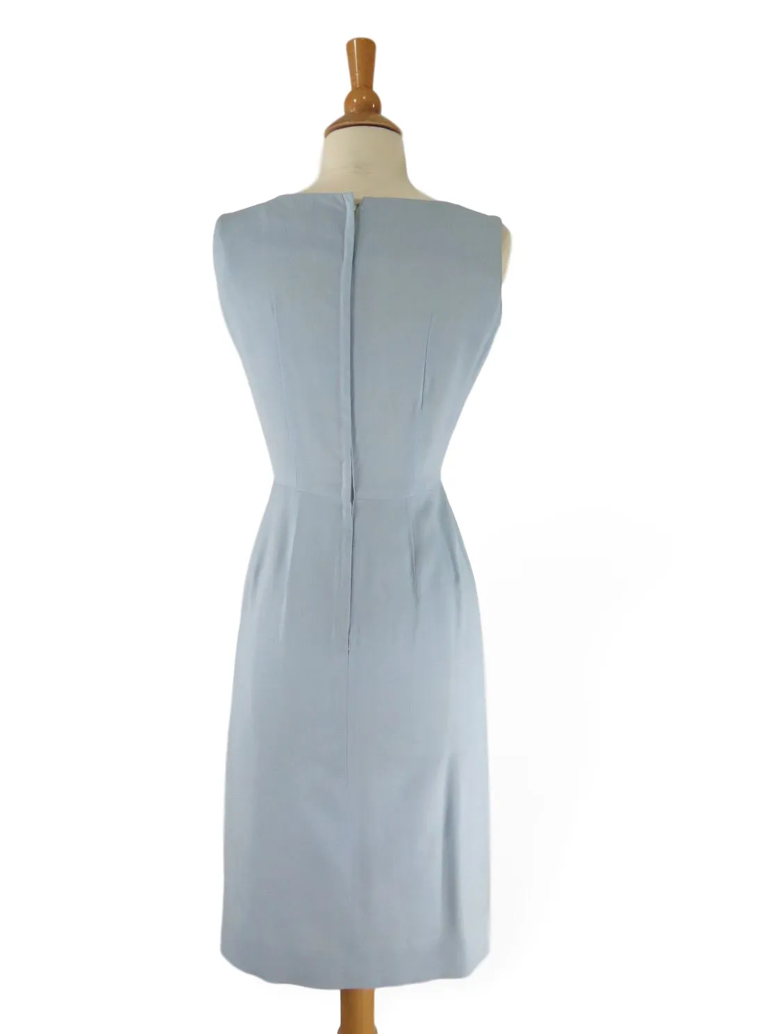50s/60s Dress - Light Blue Sleeveless Sheath