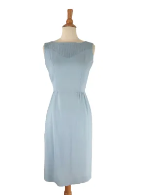 50s/60s Dress - Light Blue Sleeveless Sheath