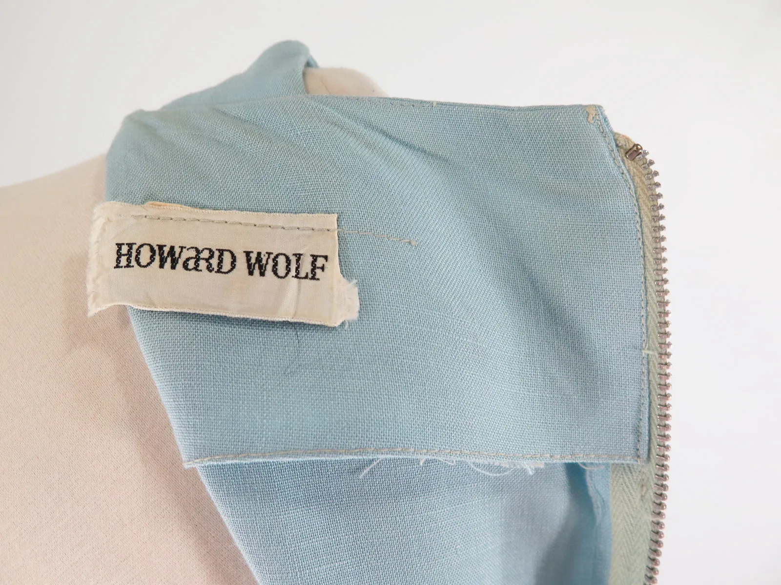 50s/60s Dress - Light Blue Sleeveless Sheath
