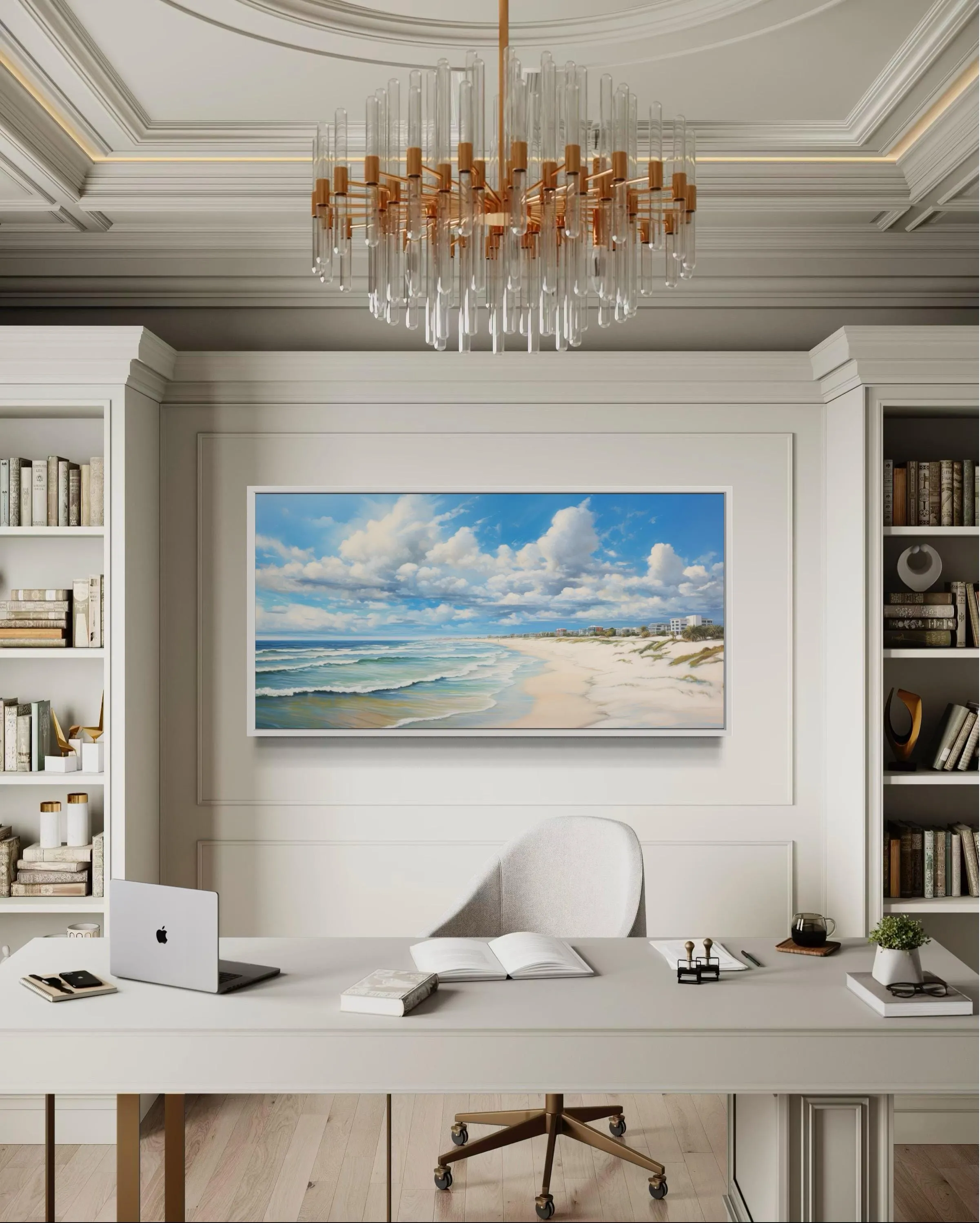 Alabama Gulf Shores Beach Framed Coastal Canvas Wall Art