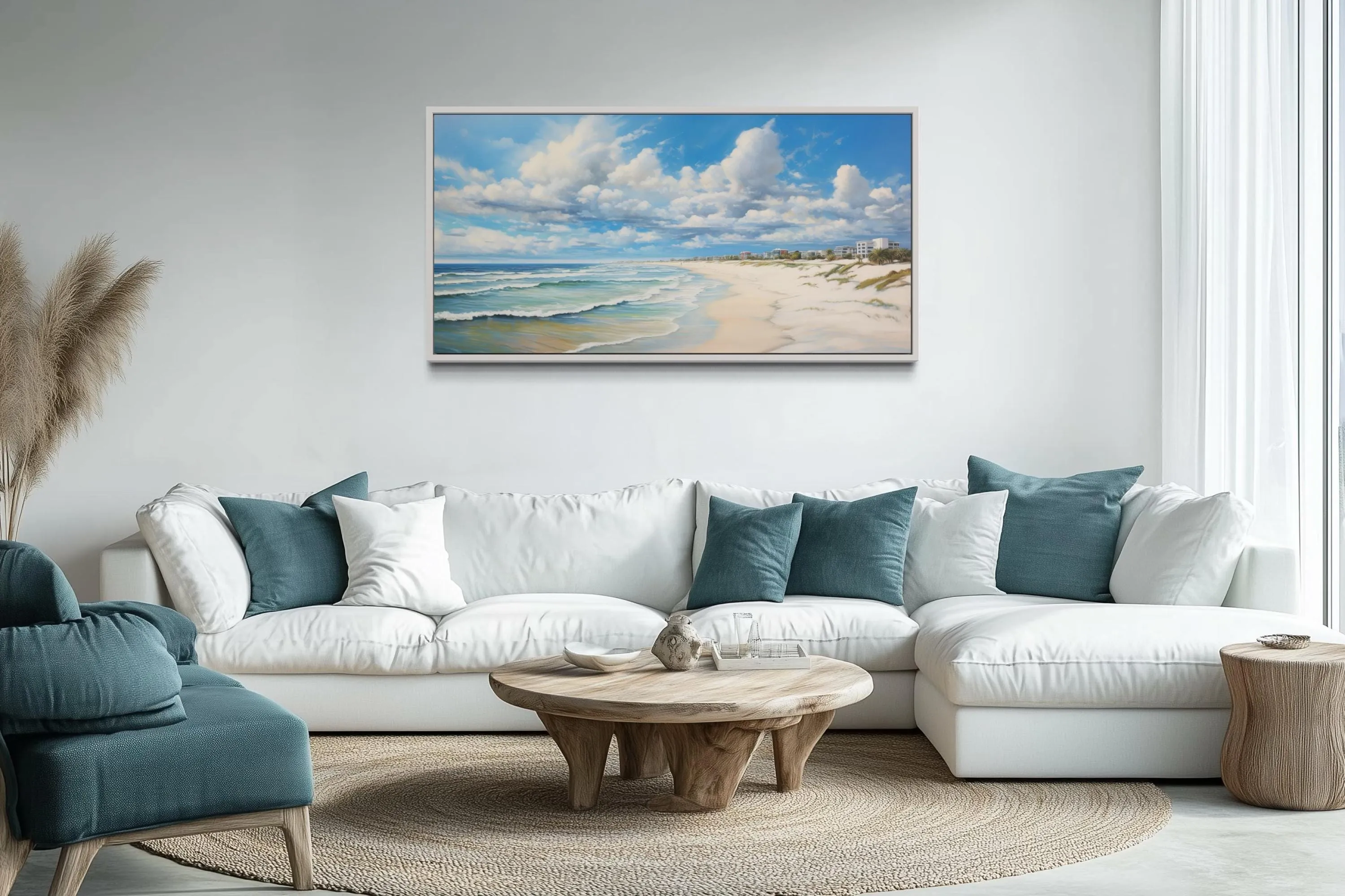 Alabama Gulf Shores Beach Framed Coastal Canvas Wall Art