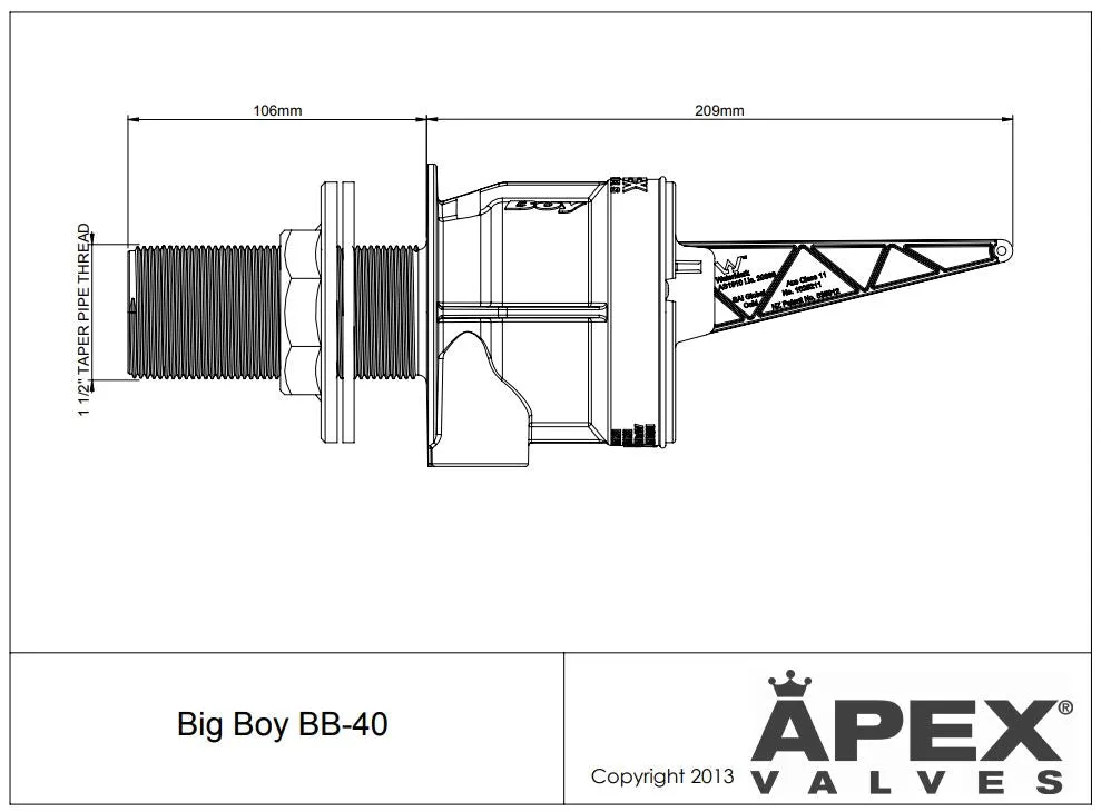 Apex Bigboy Dual Level High Flow Automatic Float Valve – Full Flow, High Capacity for Large Tanks (Max 1500LPM)