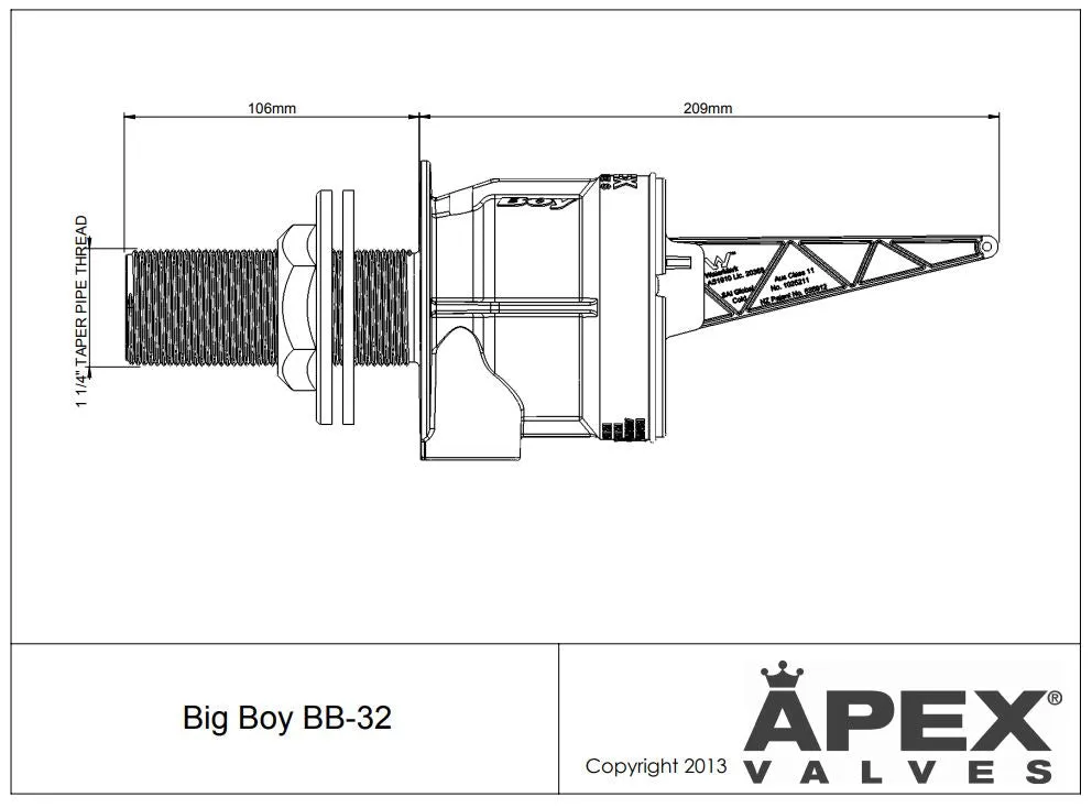 Apex Bigboy Dual Level High Flow Automatic Float Valve – Full Flow, High Capacity for Large Tanks (Max 1500LPM)