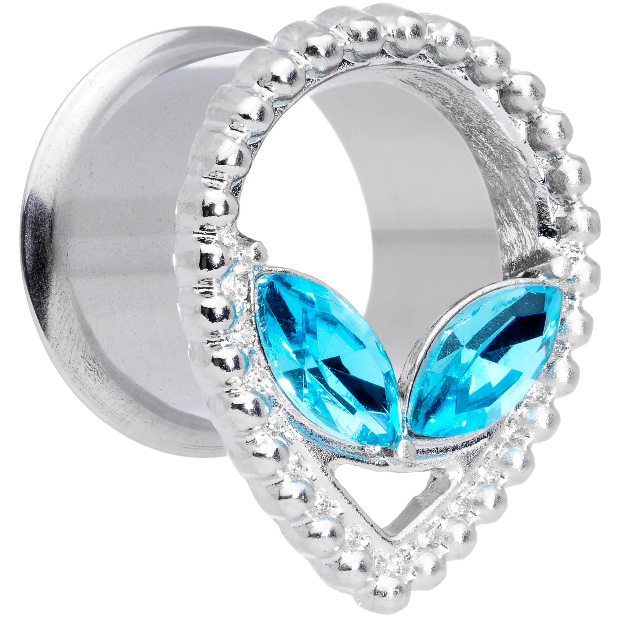 Aqua Gem Alien Double Flare Tunnel Plug Set