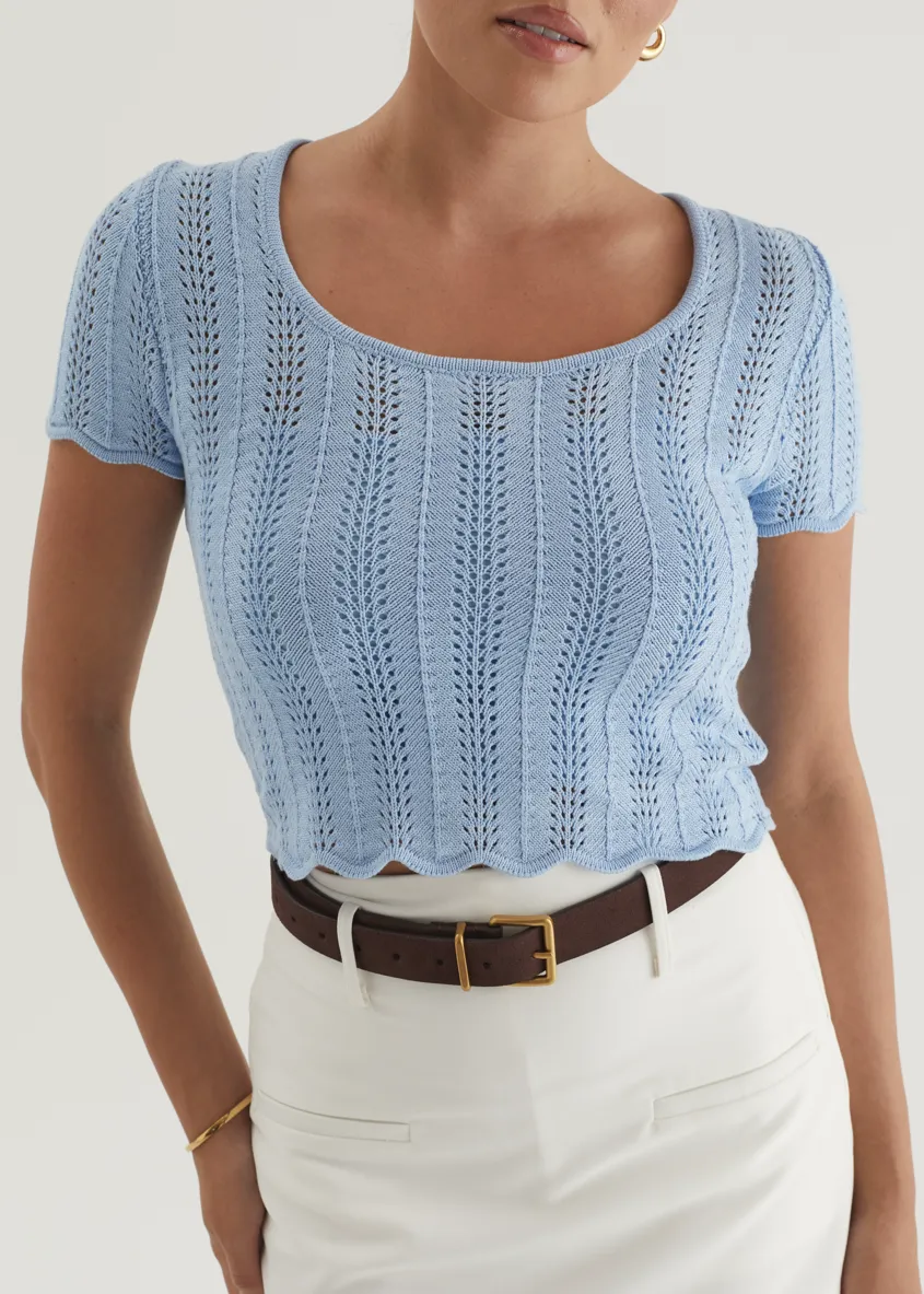 Araceli Knit Top - Blue