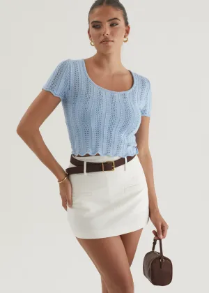 Araceli Knit Top - Blue