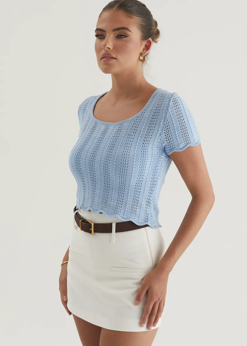 Araceli Knit Top - Blue