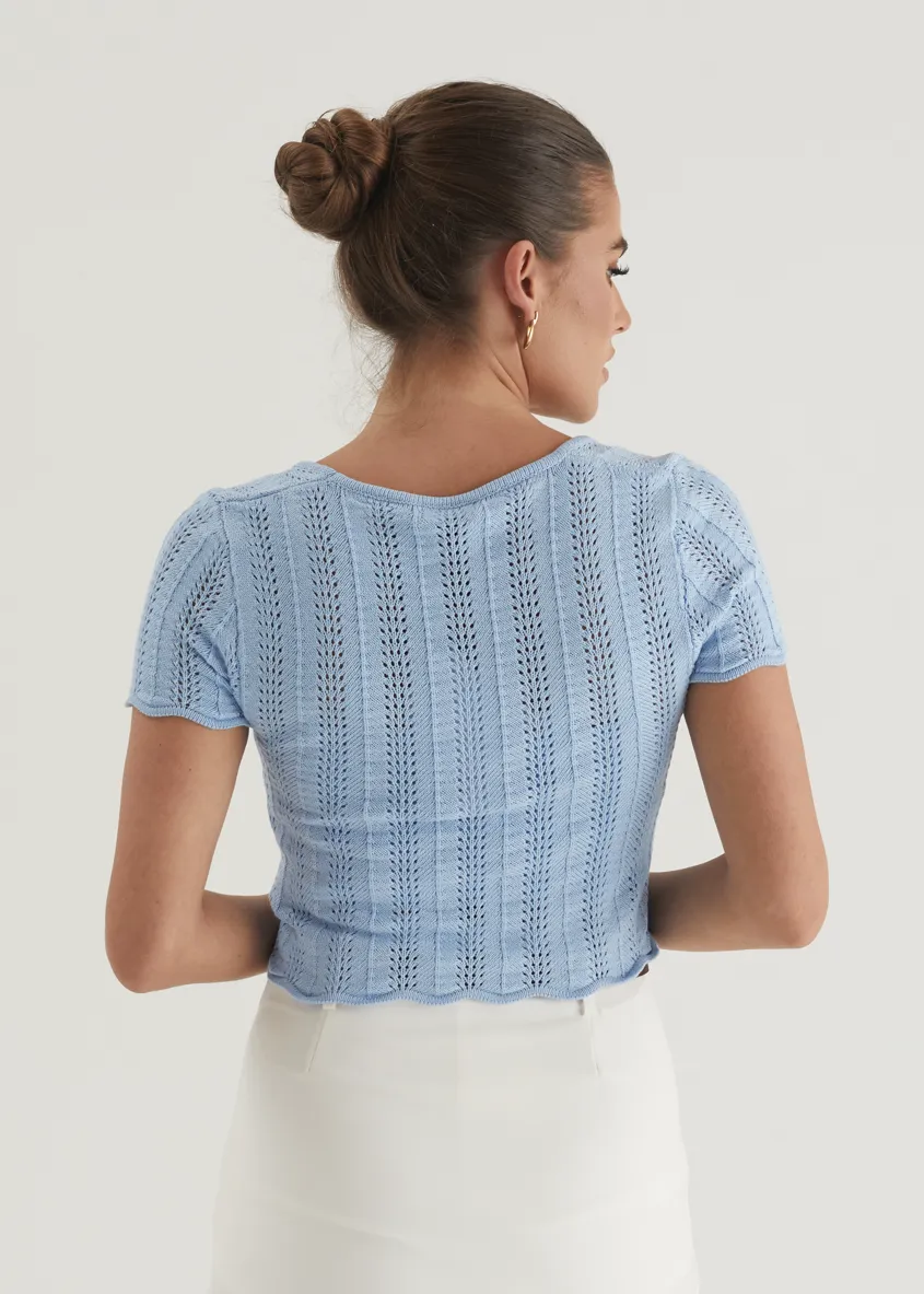 Araceli Knit Top - Blue