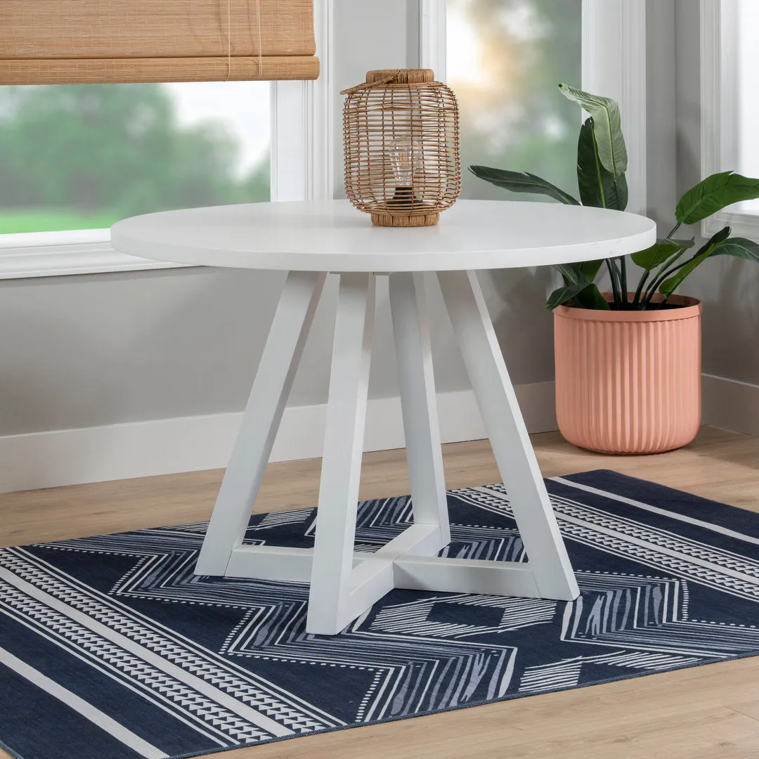 Ariarna 44" Round Solid Wood Pedestal Dining Table Lark Manor™