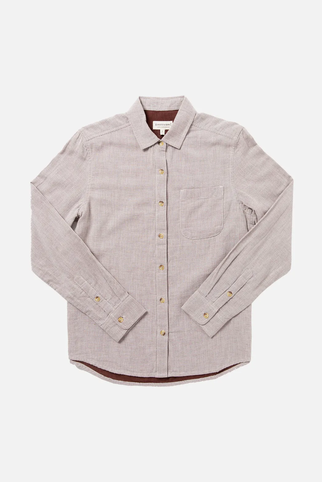 Ash Slim Shirt / Burgundy Stripe Doublecloth