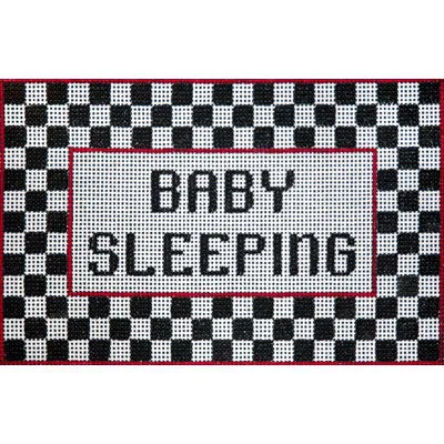 Baby Sleeping w/Black /White Check