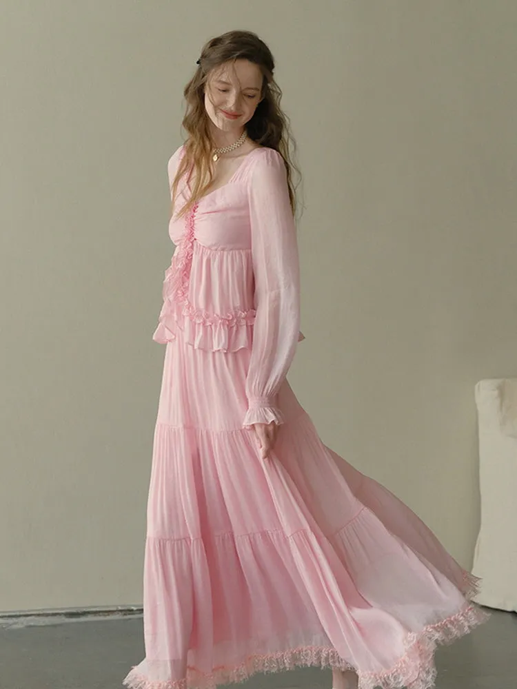 Ballet of Petals Blouse & Skirt Set