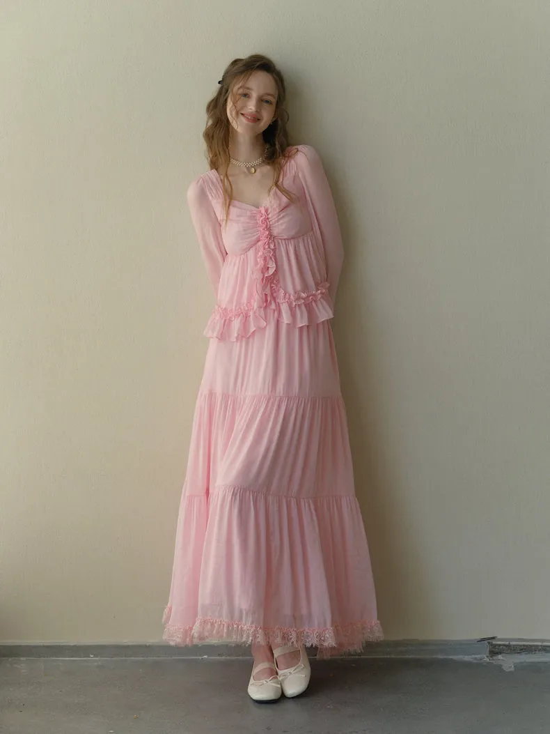 Ballet of Petals Blouse & Skirt Set