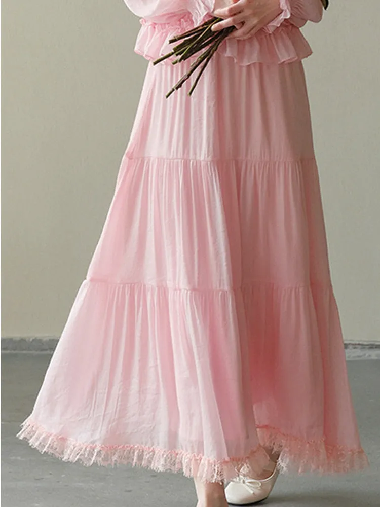 Ballet of Petals Blouse & Skirt Set