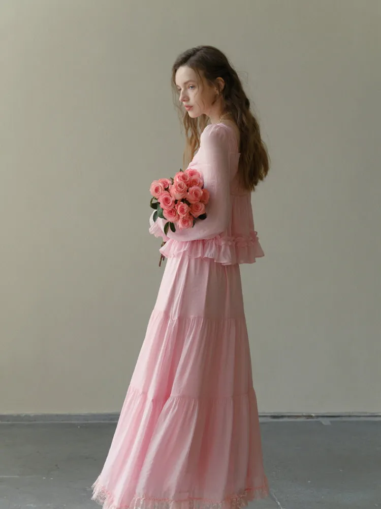 Ballet of Petals Blouse & Skirt Set