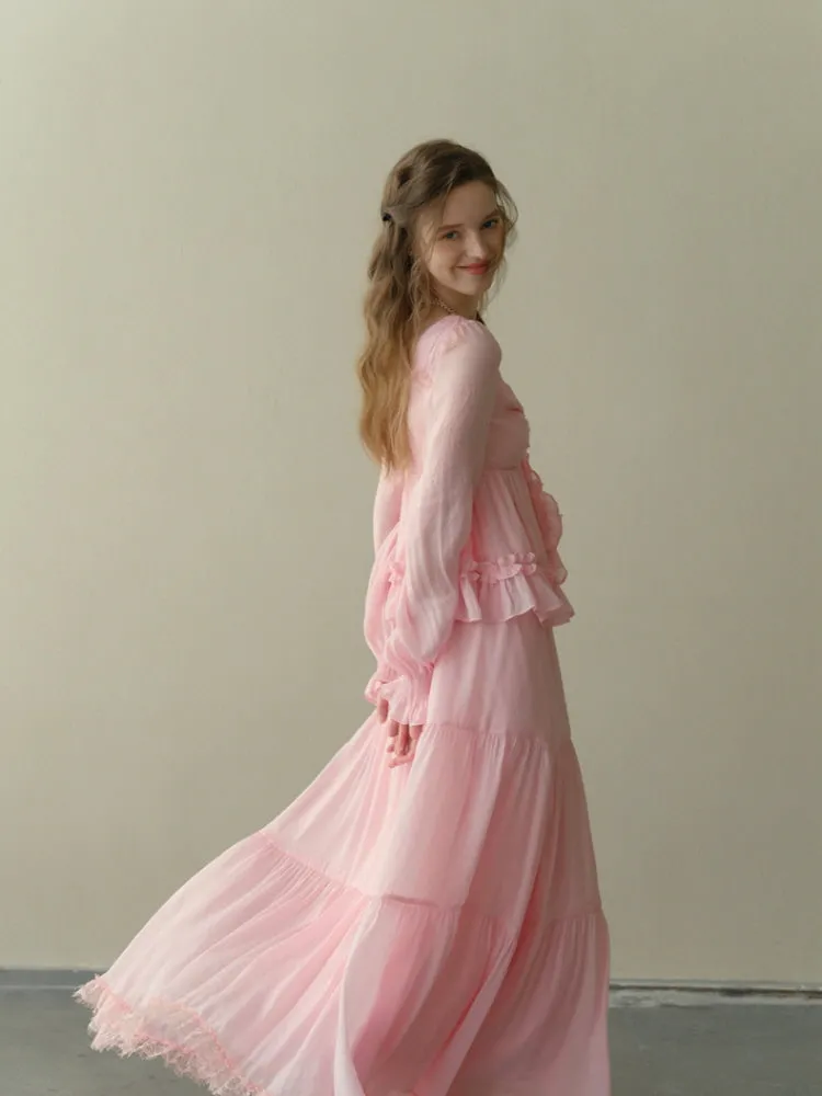 Ballet of Petals Blouse & Skirt Set