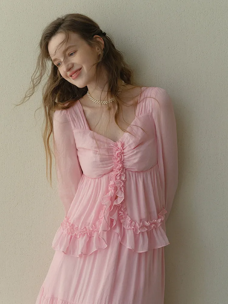 Ballet of Petals Blouse & Skirt Set