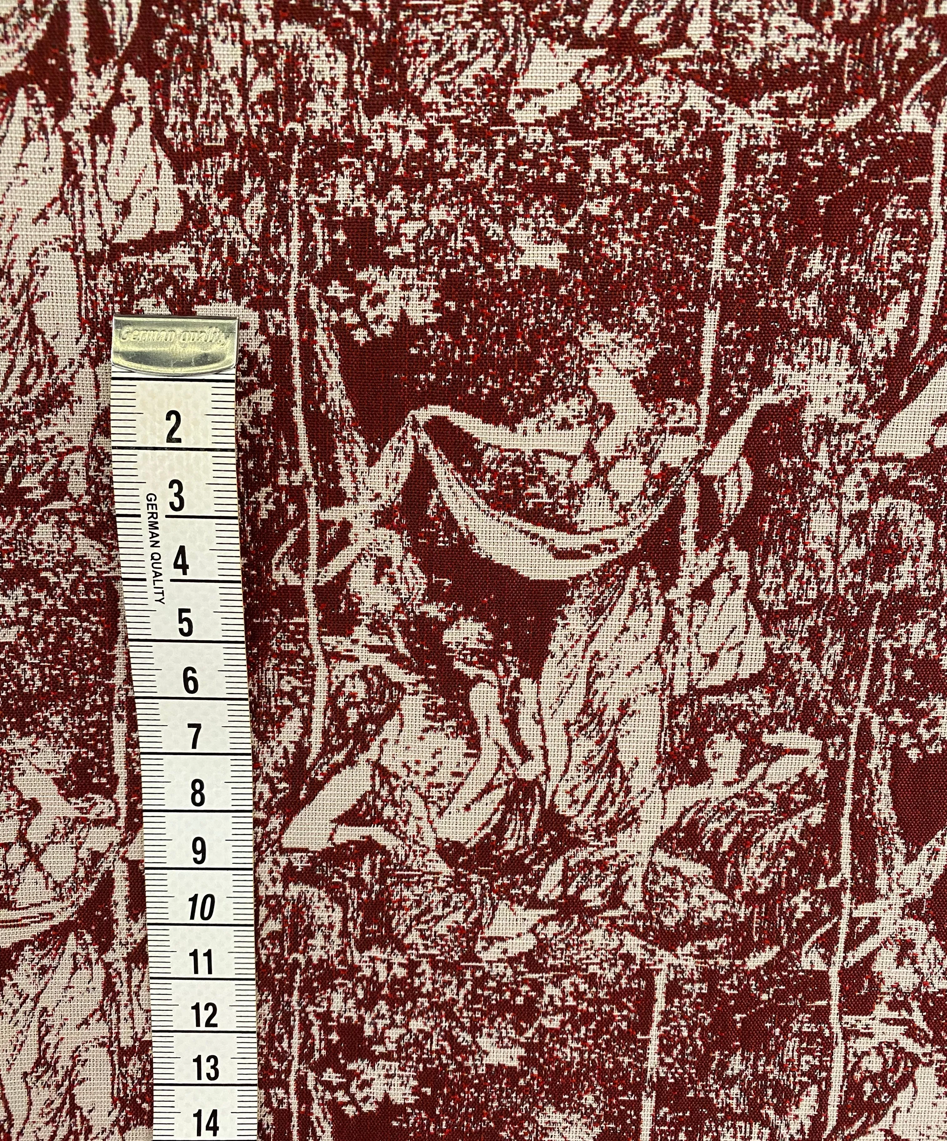 Baroque Garden Poly/Cotton Jacquard  - Dark Red