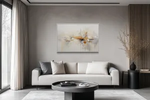 Beige Grey Brown Neutral Abstract Modern Minimalist Canvas Print