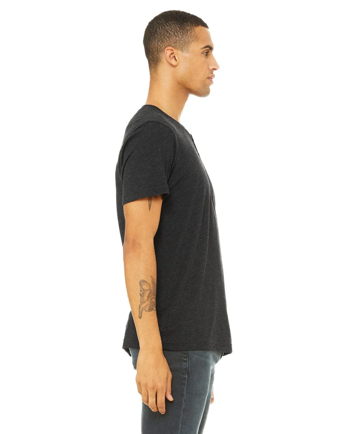 Bella Canvas Mens Triblend Short Sleeve Henley