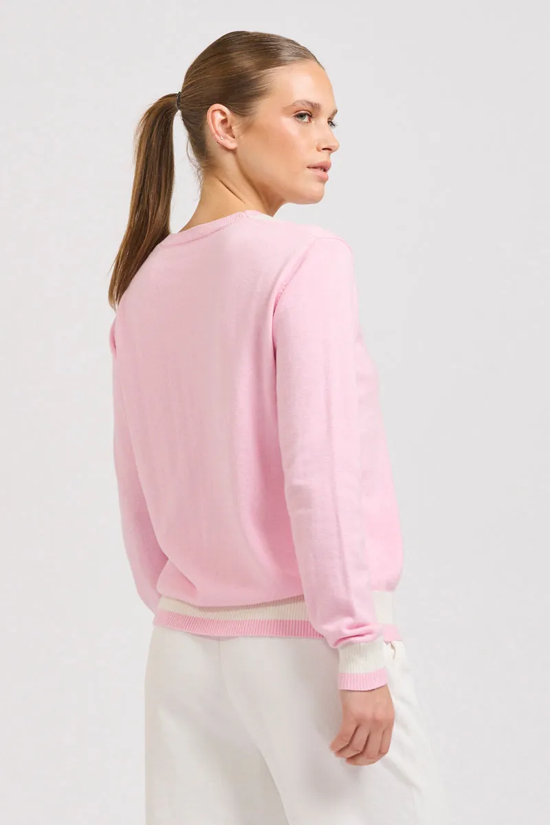 Berkshire Sweater - Ballet Pink/Club White