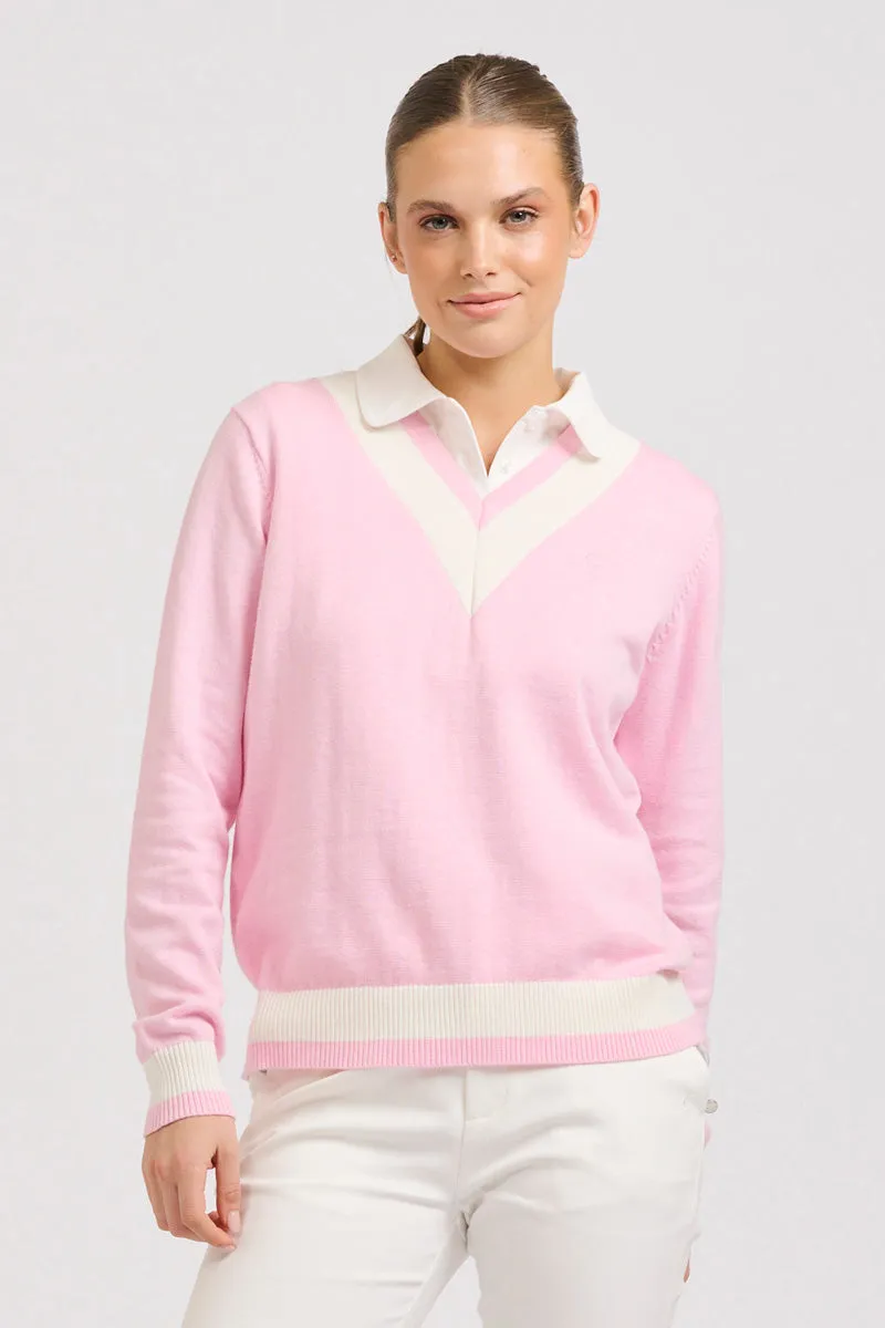 Berkshire Sweater - Ballet Pink/Club White