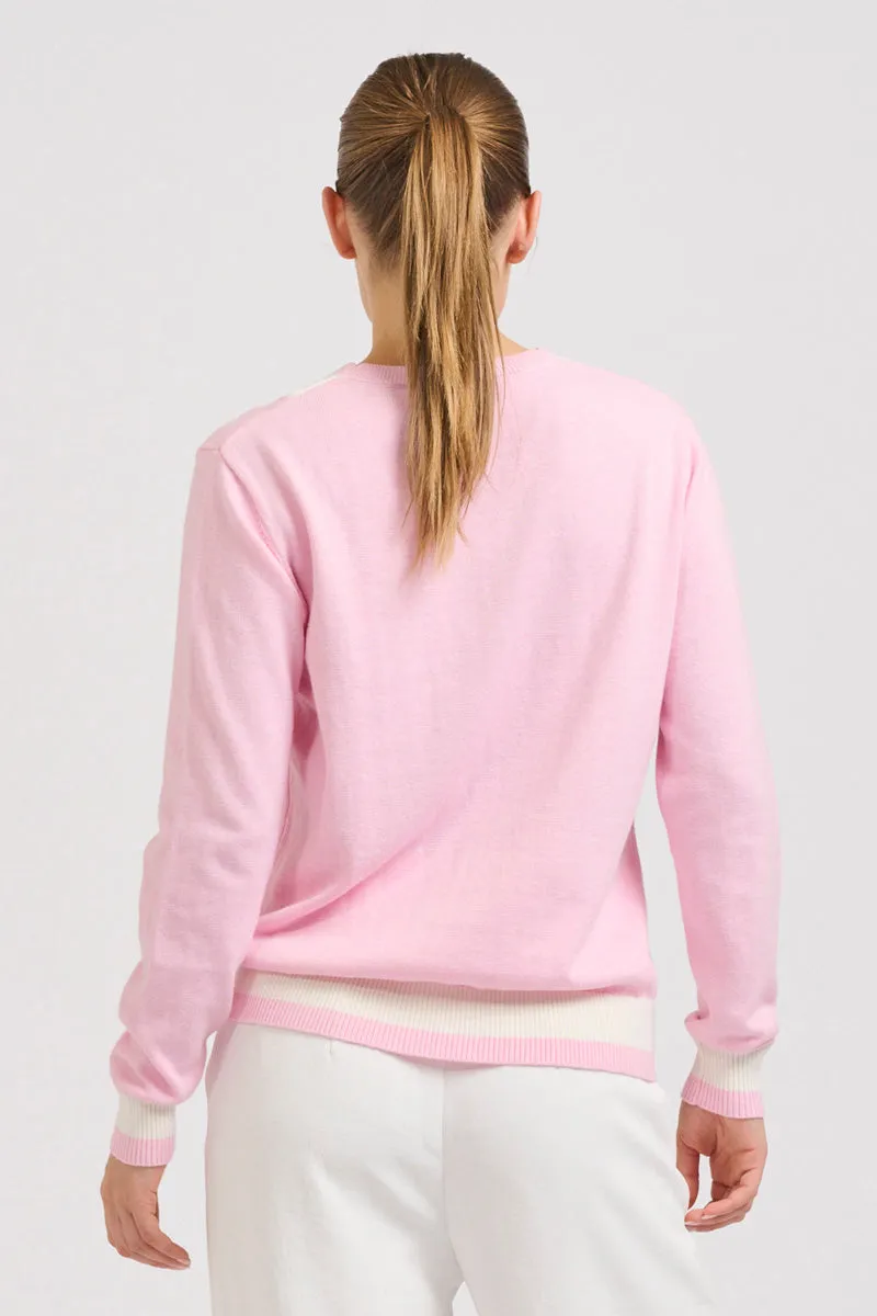 Berkshire Sweater - Ballet Pink/Club White