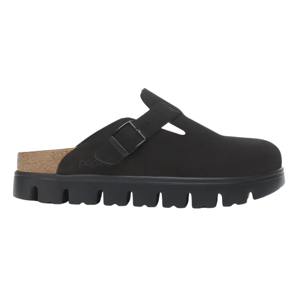 Birkenstock Unisex Boston Chunky Black Suede Leather