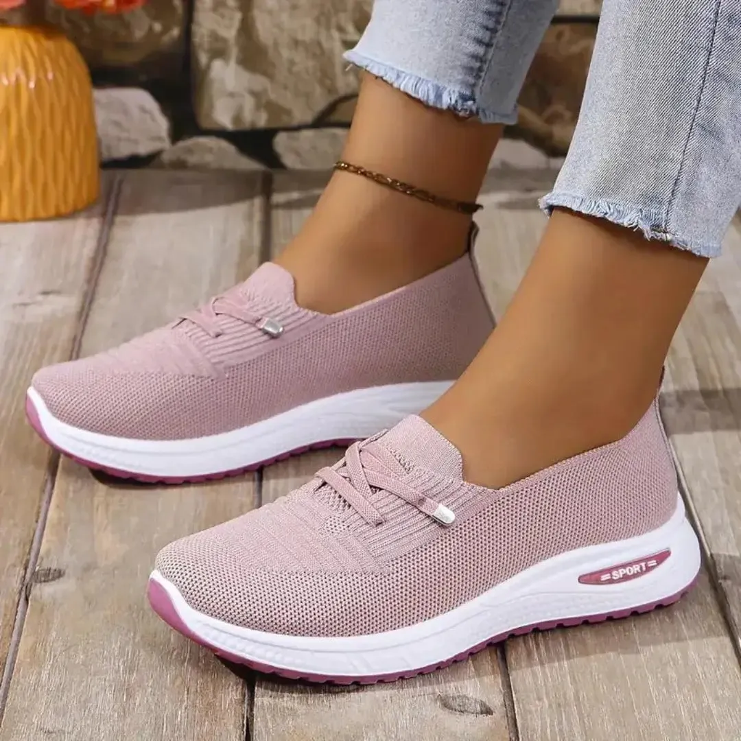 Black Knit Slip-On Sneakers | Breathable and Lightweight | Sporty Comfort