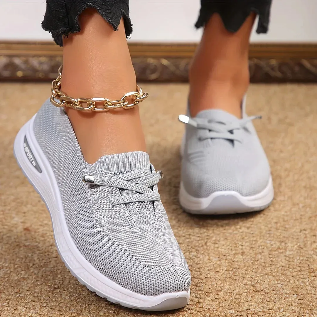 Black Knit Slip-On Sneakers | Breathable and Lightweight | Sporty Comfort