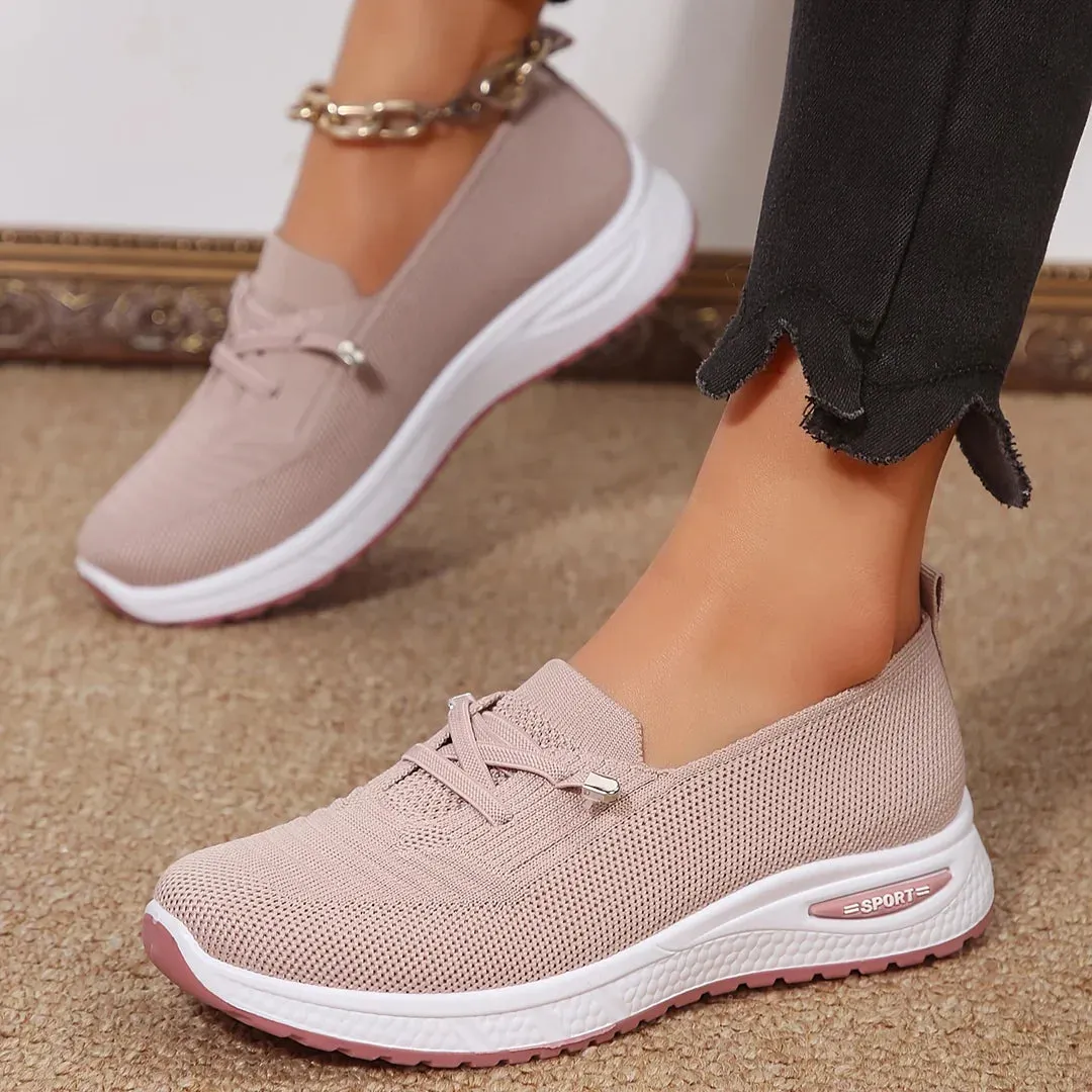 Black Knit Slip-On Sneakers | Breathable and Lightweight | Sporty Comfort
