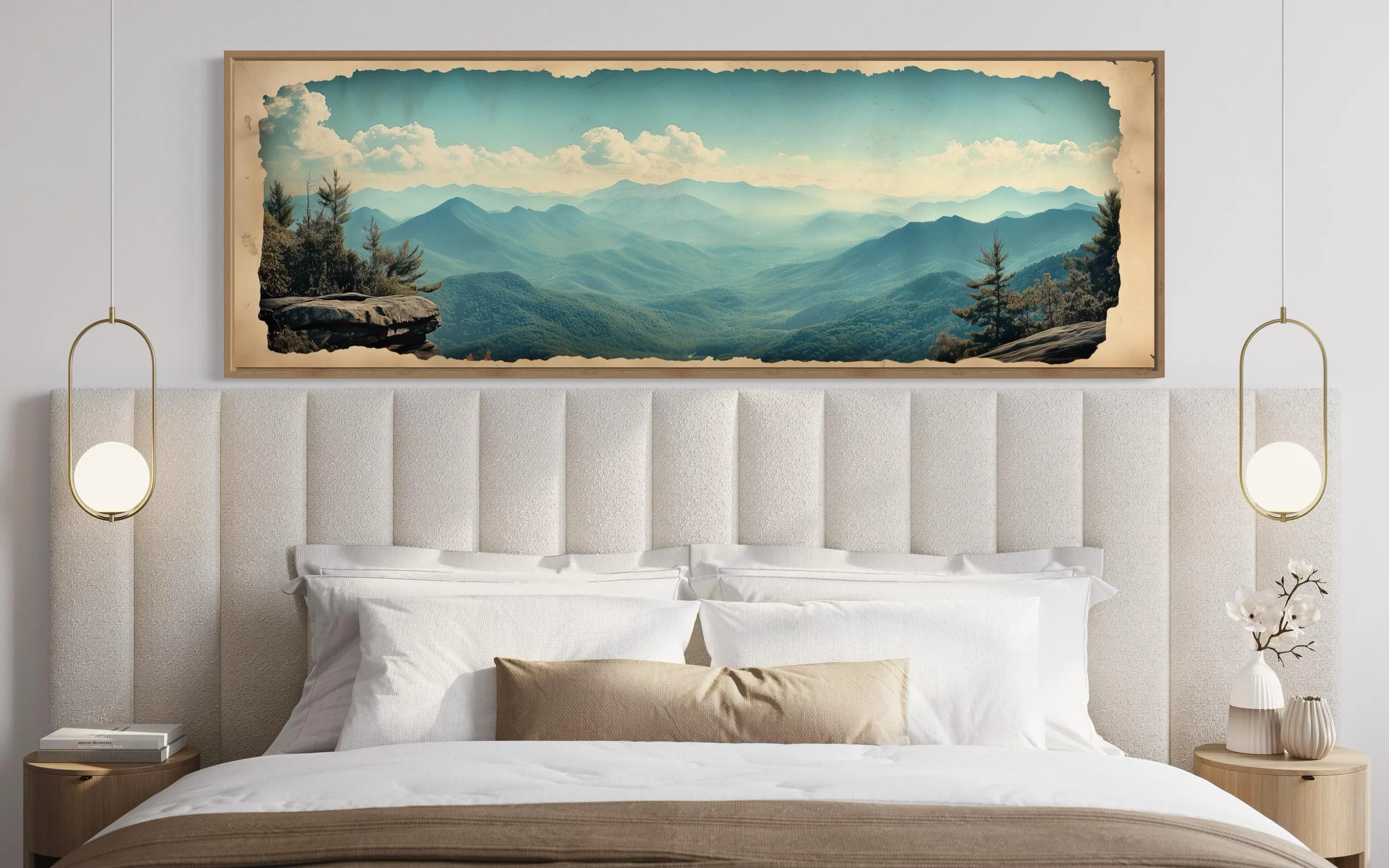 Blue Ridge Mountains Long Horizontal Travel Poster Canvas Wall Art