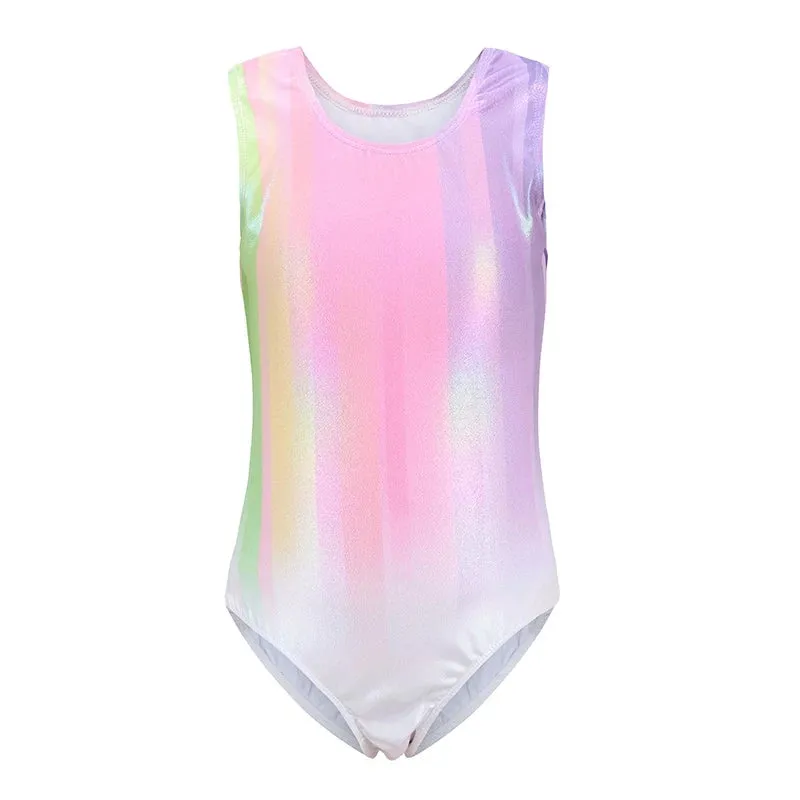 Bright Sleeveless Gymnastics Body Suits for Girls - Breathable Ballet Practice Dancewear
