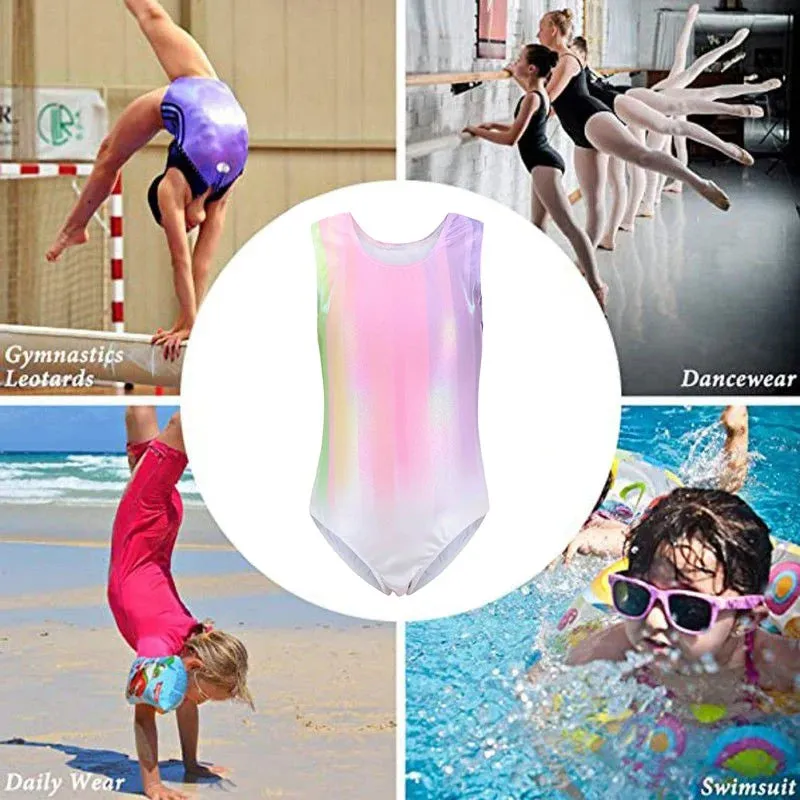 Bright Sleeveless Gymnastics Body Suits for Girls - Breathable Ballet Practice Dancewear