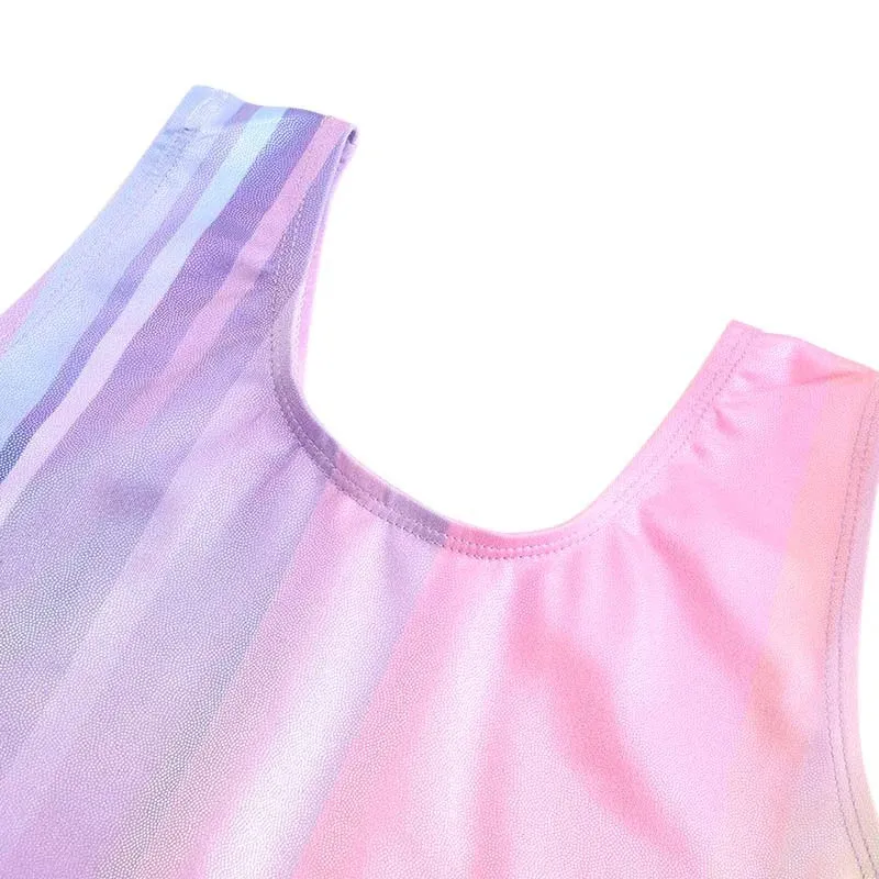 Bright Sleeveless Gymnastics Body Suits for Girls - Breathable Ballet Practice Dancewear