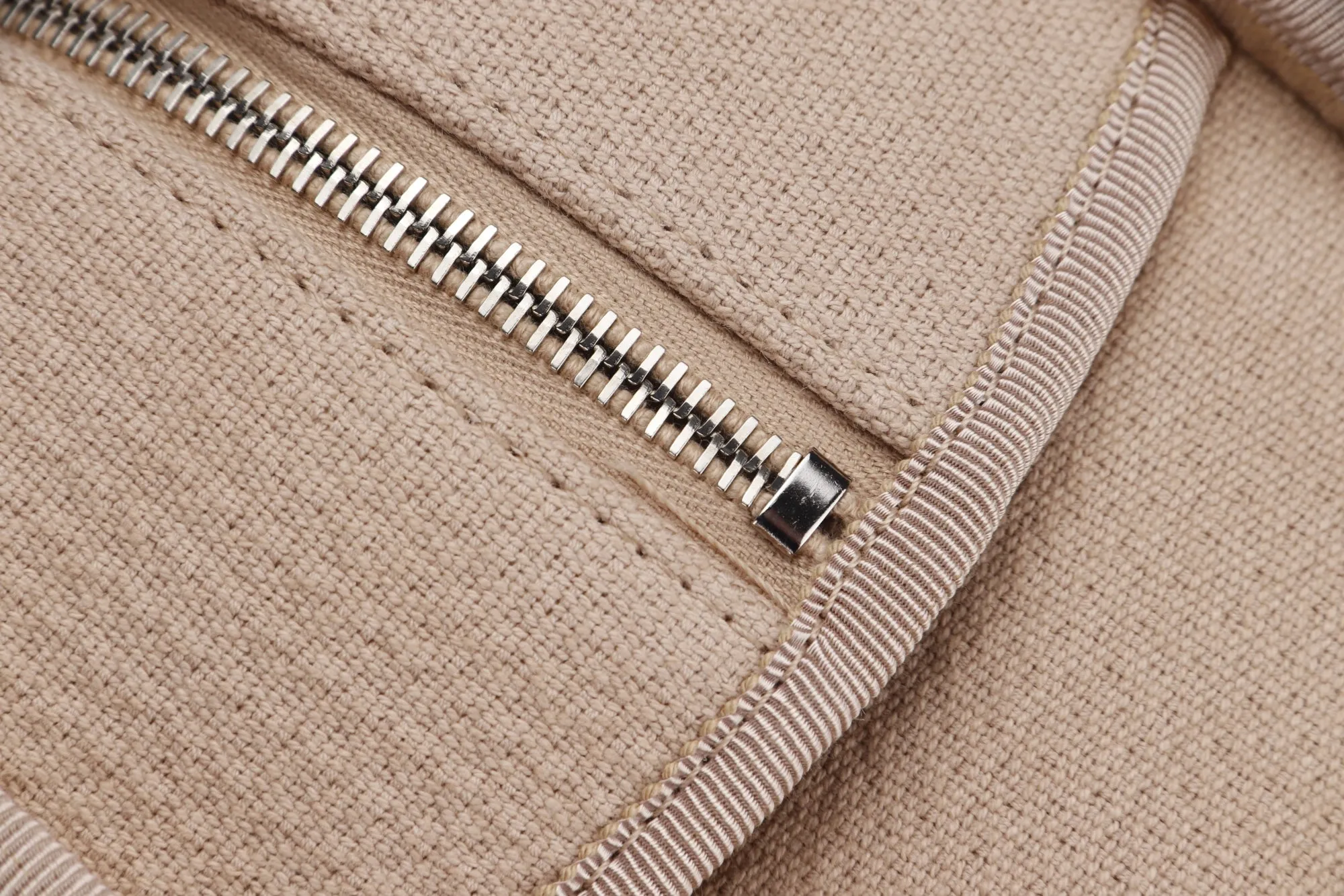 Chanel Deauville Boston (Microchip: G59Hxxxx) Canvas Light Brown, Silver Hardware, with Dust Cover & Box