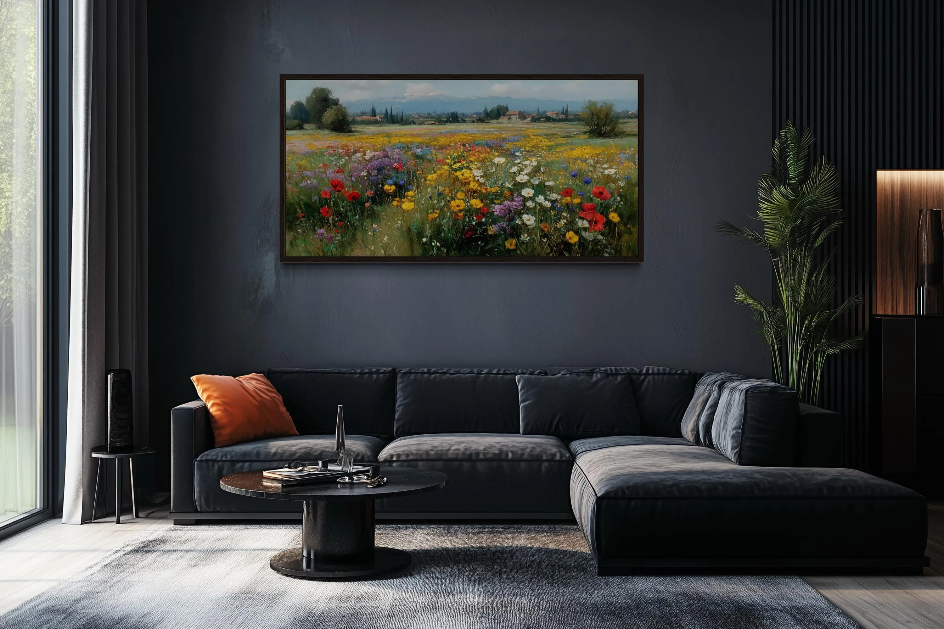 Colorful Summer Wildflower Field Meadow Landscape Wall Art