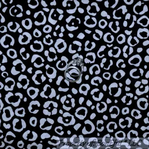 Cotton Fabric BTY B&W Black White Sexy Leopard Cheetah Skin Dot Zoo