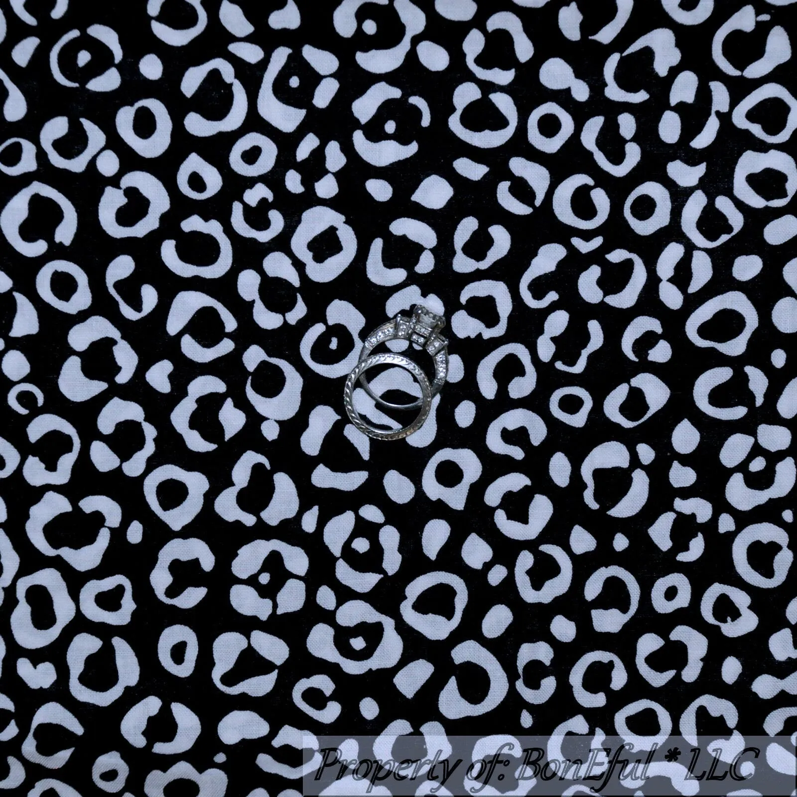 Cotton Fabric BTY B&W Black White Sexy Leopard Cheetah Skin Dot Zoo
