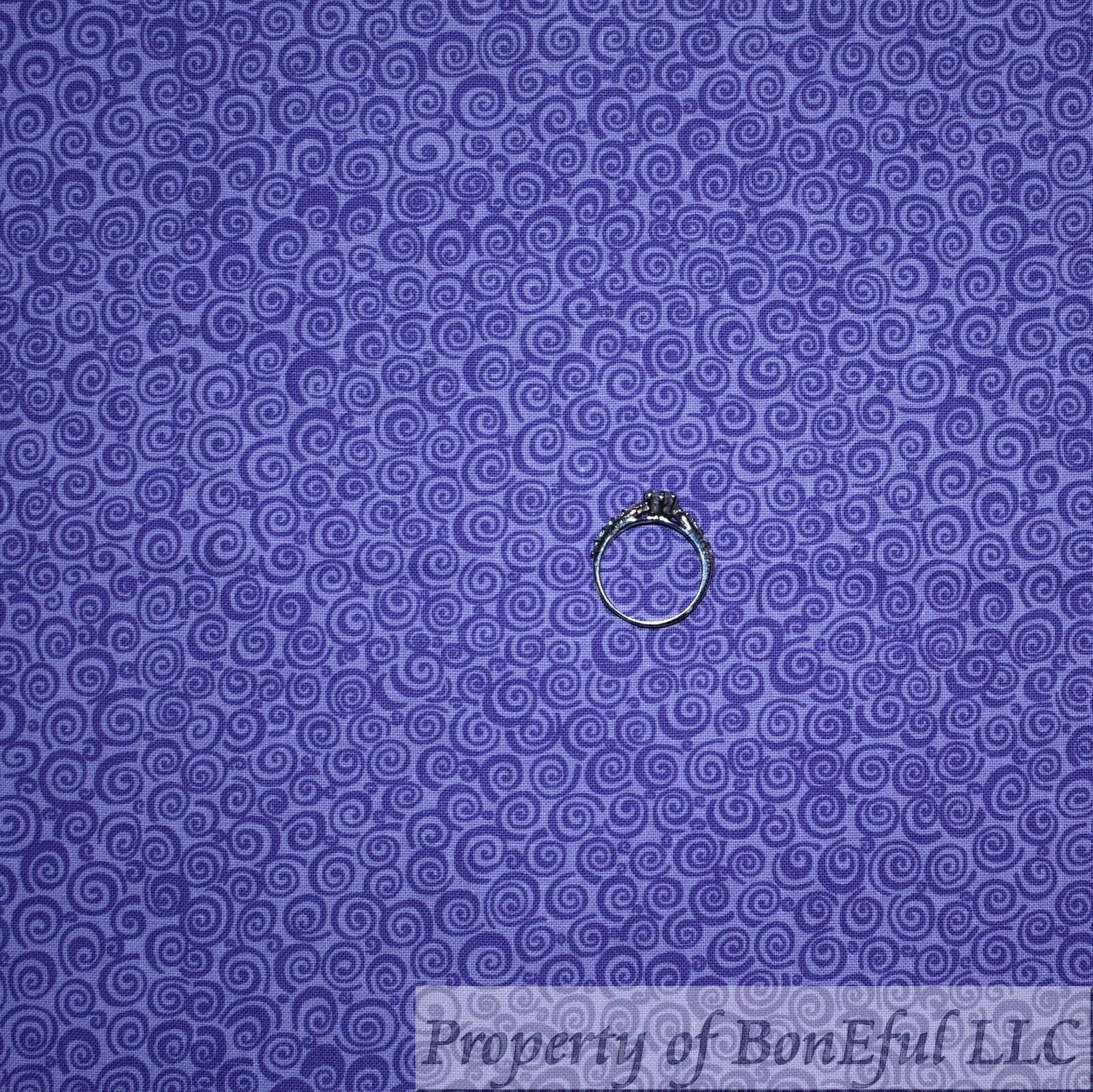 Cotton Fabric BTY Purple Tonal Swirl Scroll Girl Pattern Print Calico Tiny