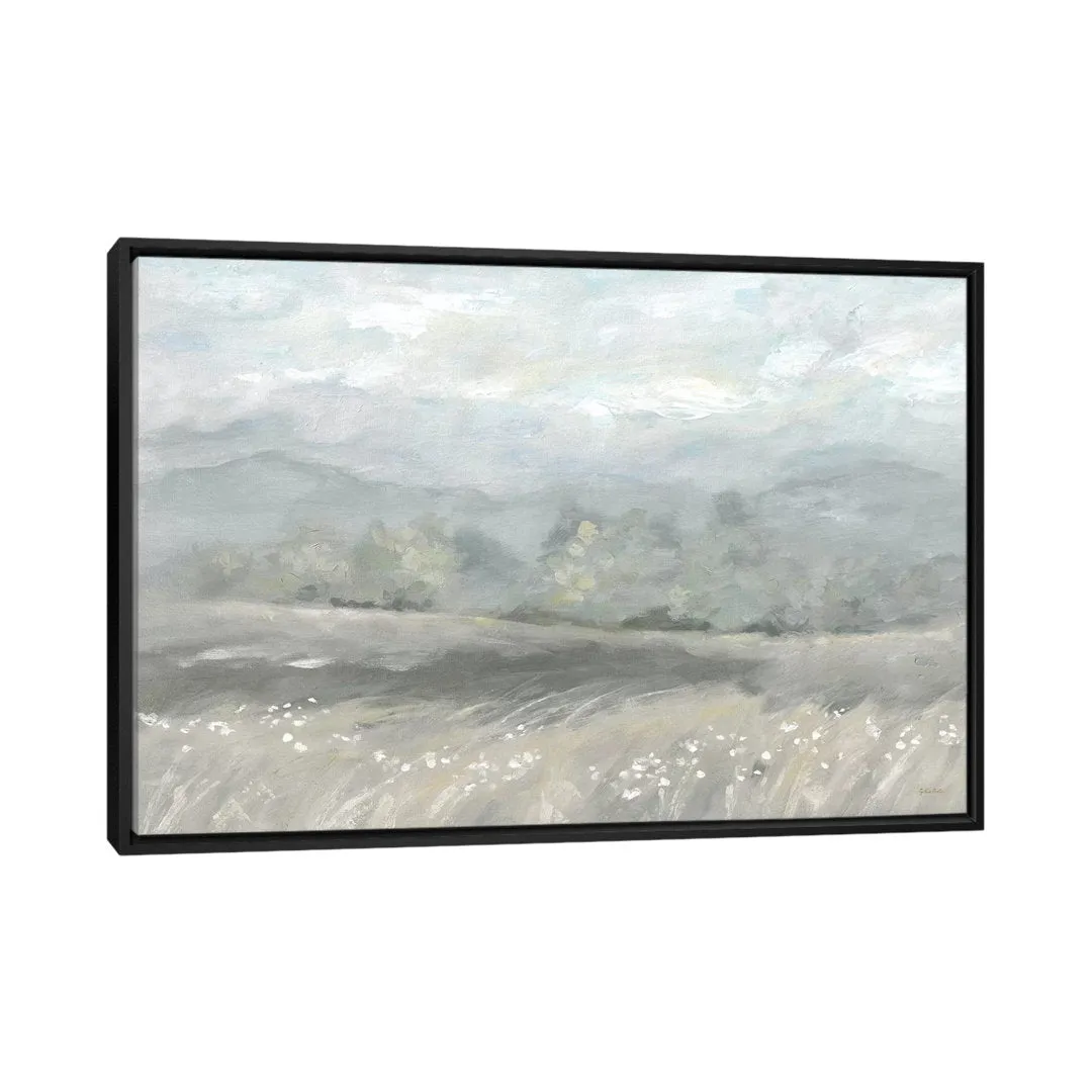 Country Meadow Landscape Neutral by Cynthia Coulter - Wrapped Canvas Painting Print East Urban Home Size: 32" H x 48" W x 1.5" D Format: Black Framed Canvas