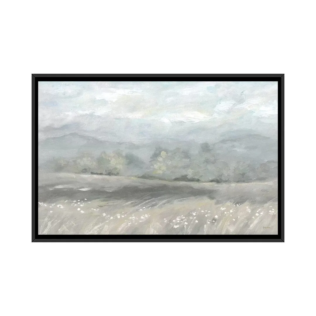 Country Meadow Landscape Neutral by Cynthia Coulter - Wrapped Canvas Painting Print East Urban Home Size: 32" H x 48" W x 1.5" D Format: Black Framed Canvas