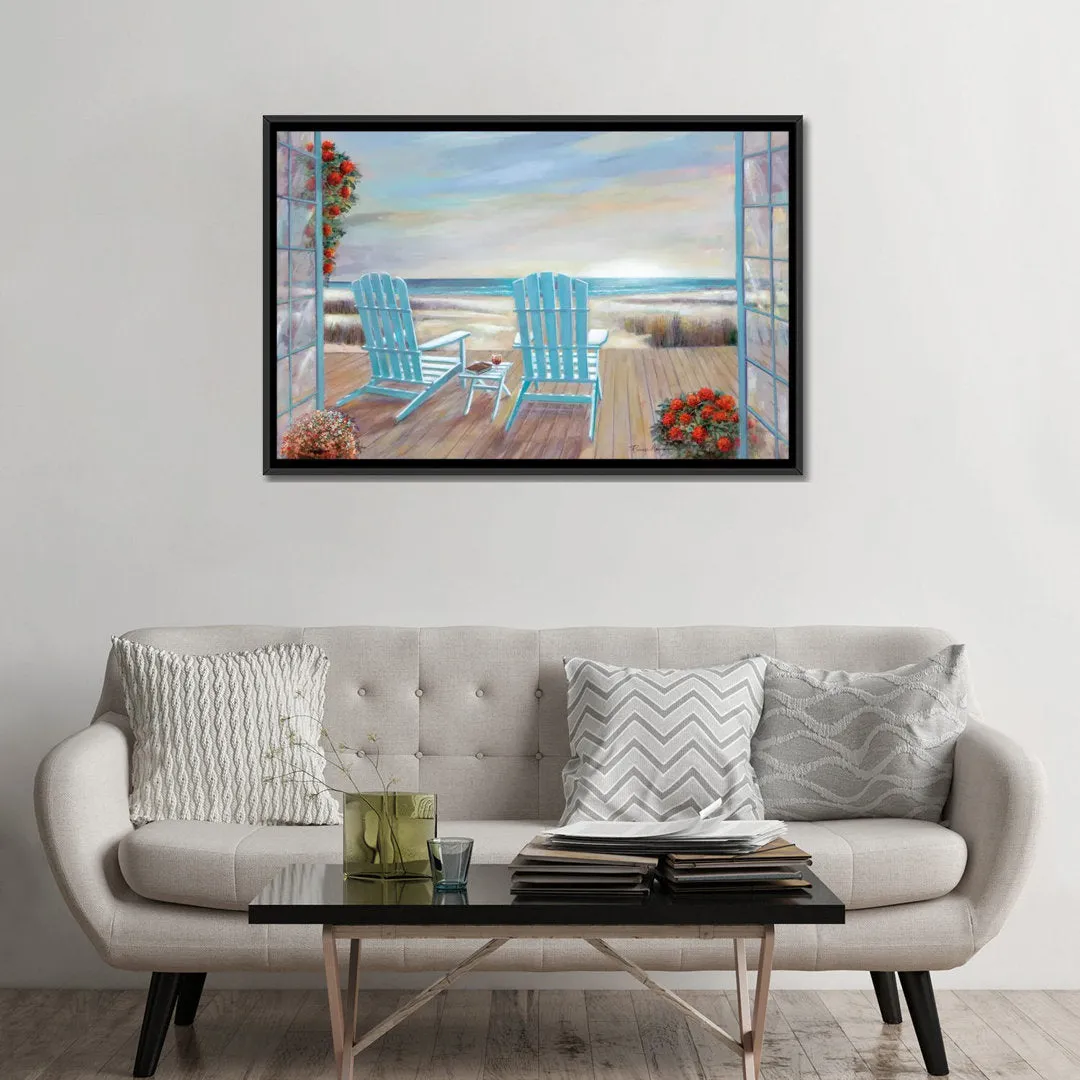 Country Meadow Landscape Neutral by Cynthia Coulter - Wrapped Canvas Painting Print East Urban Home Size: 32" H x 48" W x 1.5" D Format: Black Framed Canvas