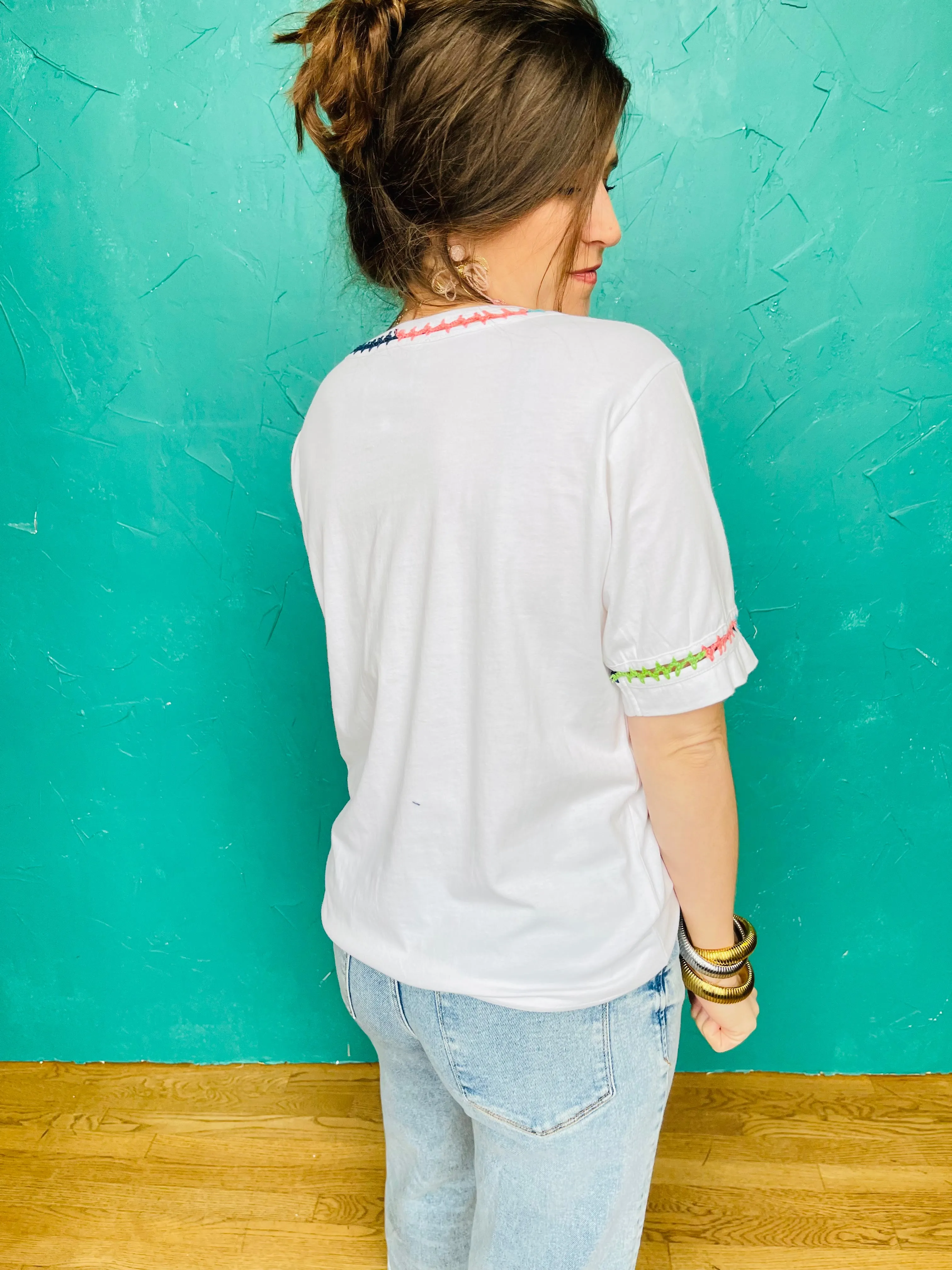 Crochet Crew Neck Tee