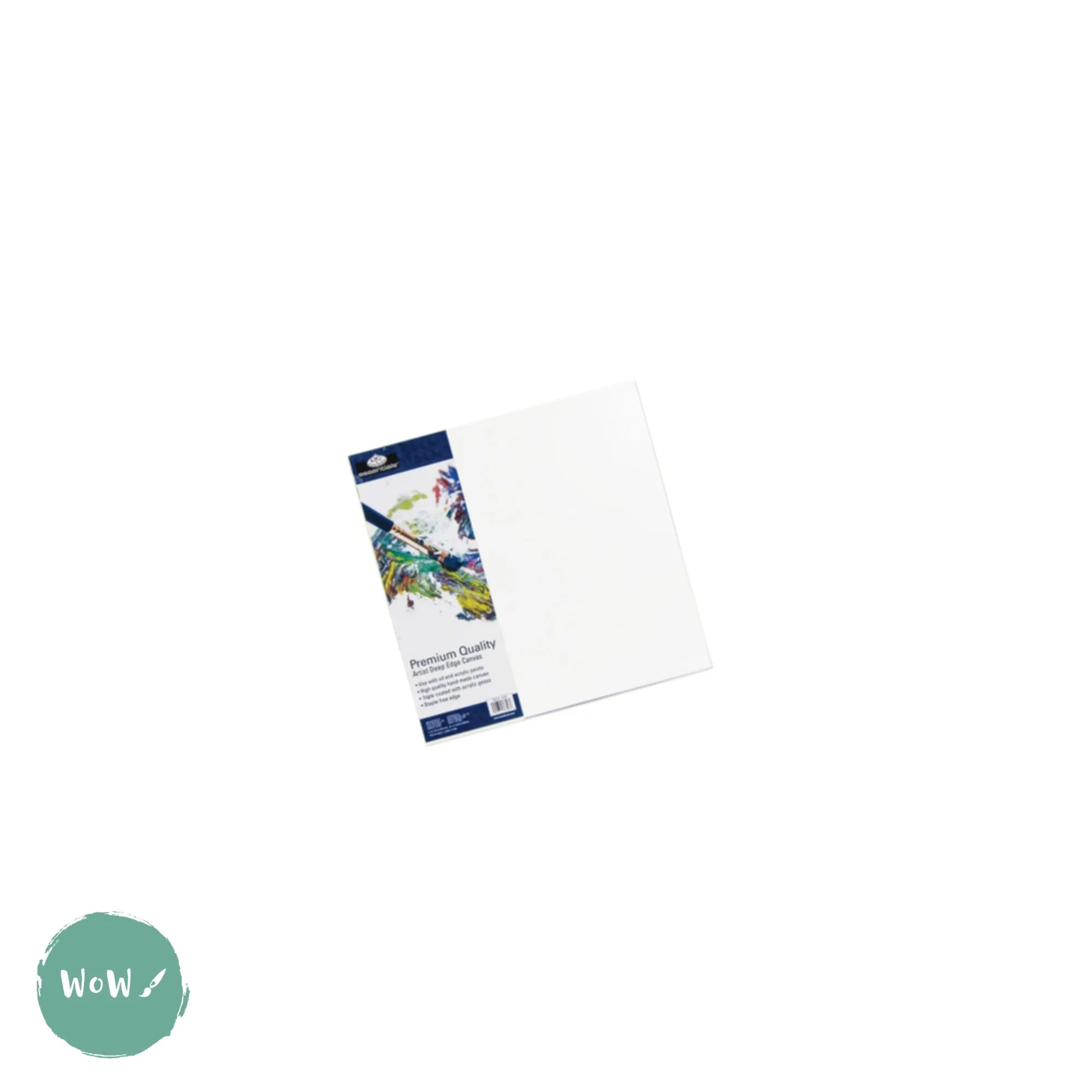 DEEP EDGE White Primed Stretched 100% Cotton Canvas – ESSENTIALS - 8 x 8”, 203 x 203 mm, SINGLE