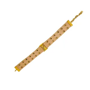 Dior Pink Canvas Grommet Choker