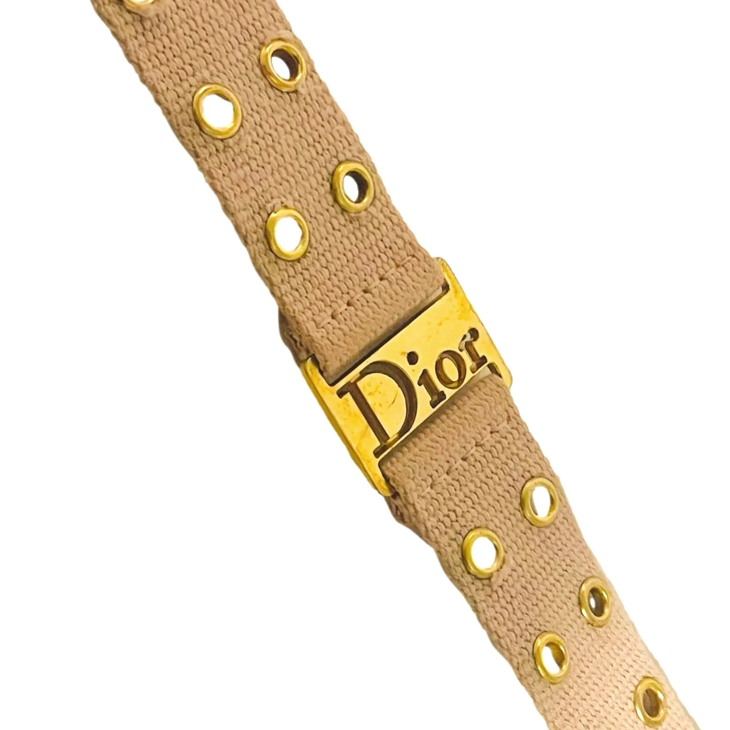 Dior Pink Canvas Grommet Choker