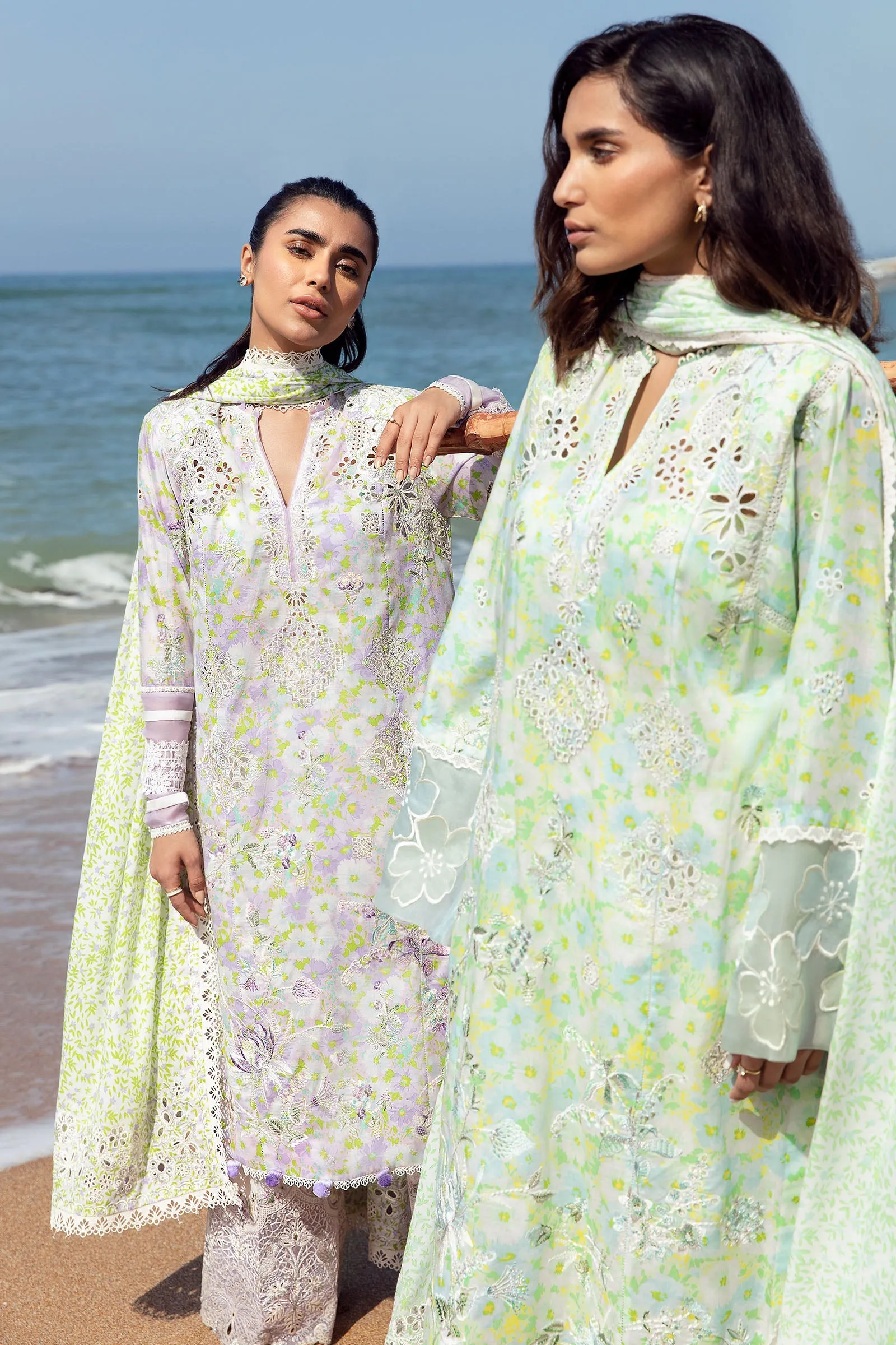 ELA (ZL23-03 A) | Zaha Lawn Collection 2023 | Embroidered Unstitched Lawn Suits
