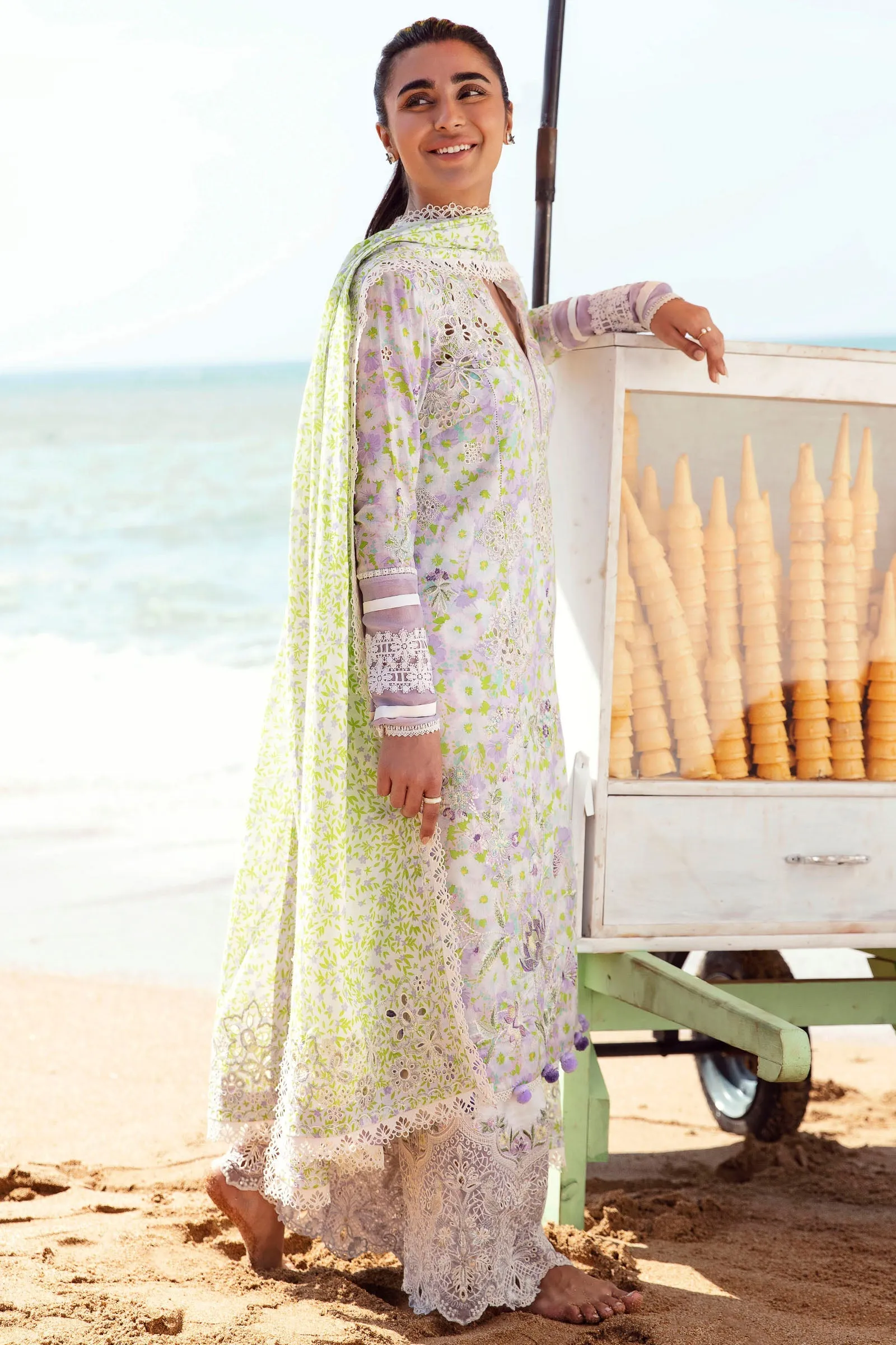 ELA (ZL23-03 A) | Zaha Lawn Collection 2023 | Embroidered Unstitched Lawn Suits